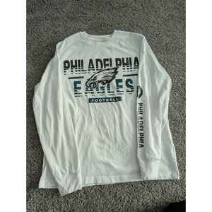 Philadelphia Eagles Long Sleeve T Shirt Men's Size Medium NFL Football White